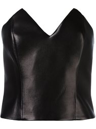 кожаный топ-бюстье Saint Laurent