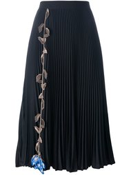 leaf embroidered pleated skirt Christopher Kane