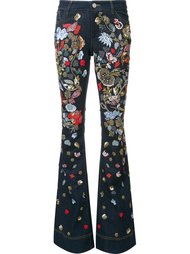 beaded florals flared trousers Alice+Olivia