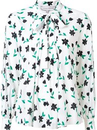 floral print pussy bow blouse Carolina Herrera