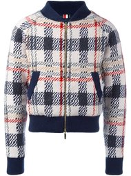 checked knit bomber jacket Thom Browne
