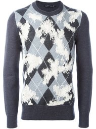 argyle worn away jumper Alexander McQueen