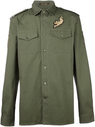 рубашка в военном стиле с отделкой Roberto Cavalli