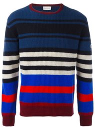 полосатый свитер с отделкой в рубчик Moncler