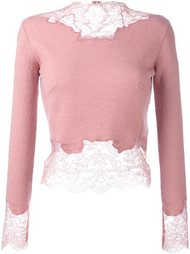 укороченный топ с кружевной отделкой Ermanno Scervino