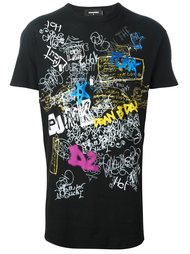 футболка с принто граффити  Dsquared2