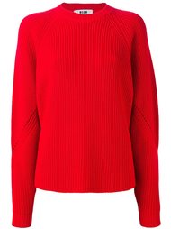 джемпер свободного кроя с отделкой в рубчик MSGM