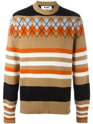 джемпер свободного кроя с узорами MSGM