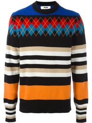 джемпер свободного кроя с узорами MSGM