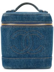 logo embossed box bag Chanel Vintage