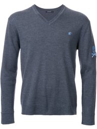 v neck fine knit jumper Loveless