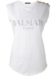 logo print tank top Balmain