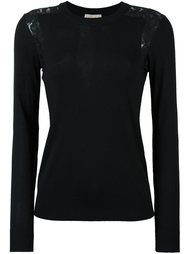 lace inset fine knit jumper Michael Michael Kors