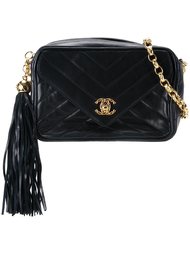 bijou chain vertical stripe fringe camera bag Chanel Vintage