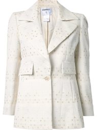 embroidered logo blazer  Chanel Vintage