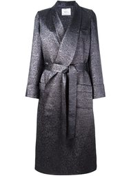 velvet lapel long coat Racil