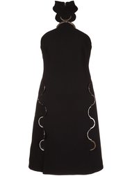 metallic detailing halterneck dress David Koma
