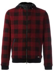 куртка бомбер в клетку с капюшоном Woolrich