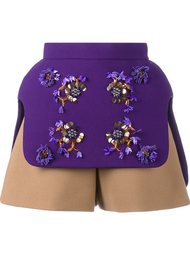 layered floral embellished shorts Delpozo