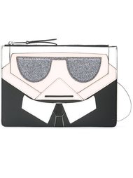 клатч с мультипликационным принтом Karl Lagerfeld