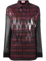 contrast sleeve plaid shirt  Giamba