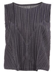 striped effect sleeveless top Pleats Please By Issey Miyake