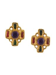 byzantine gripoix clip-on earrings Chanel Vintage