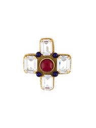 gripoix crystal cross brooch Chanel Vintage