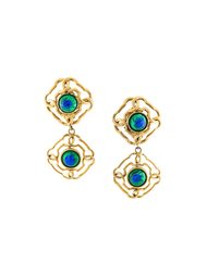 iridescent dangling clip-on earrings Chanel Vintage