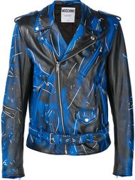 trompe-l'oeil biker jacket Moschino