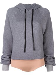 drawstring bodysuit hoodie  Unravel