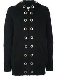 grommet embellished hoodie Sacai