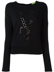 embellished open back sweatshirt Versace Jeans