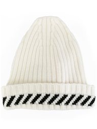 'Diagonals' beanie Off-White