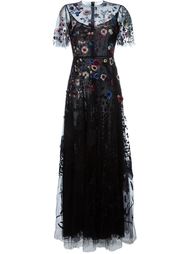 вечернее платье с цветочной вышивкой  Valentino