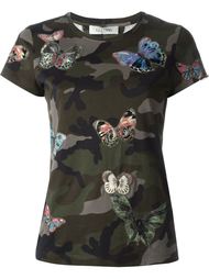 футболка с вышивкой бабочек  Valentino
