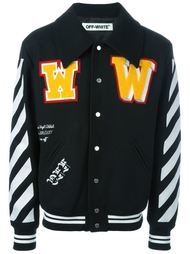 университетская куртка с полосками на рукавах Off-White