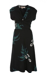 Приталенное платье из вискозы с цветочным принтом Marni