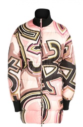 Пуховик с высоким воротником и ярким принтом Emilio Pucci