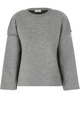 Пуловер свободного кроя со спущенным рукавом и логотипом бренда Moncler