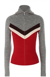 Облегающий пуловер на молнии с контрастным принтом Isabel Marant Etoile