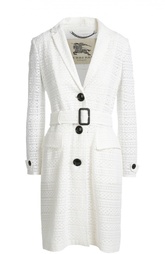 Кружевное пальто прямого кроя с поясом Burberry