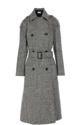 Шерстяное пальто с поясом, накладными карманами и спущенным рукавом REDVALENTINO