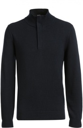 Свитер из смеси шерсти и хлопка с воротником на молнии HUGO BOSS Black Label