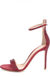 Атласные босоножки с кристаллами Gianvito Rossi