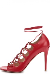 Кожаные босоножки Rockstud Gladiator на шнуровке Valentino