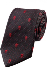 Шелковый галстук с узором в виде черепов Alexander McQueen