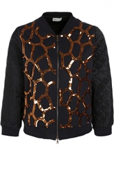 Бомбер с укороченными рукавами и пайетками Dries Van Noten
