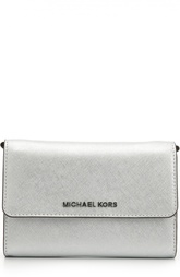 Сумка с клапаном Jet Set Travel из металлизированной кожи Michael Michael Kors