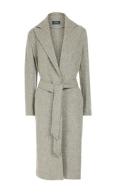 Шерстяное пальто с поясом и широкими лацканами Polo Ralph Lauren